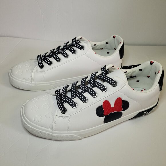 Disney Groundup Minnie Mouse White & Black Sneakers Women's Size 9.5 NWT - Picture 1 of 7